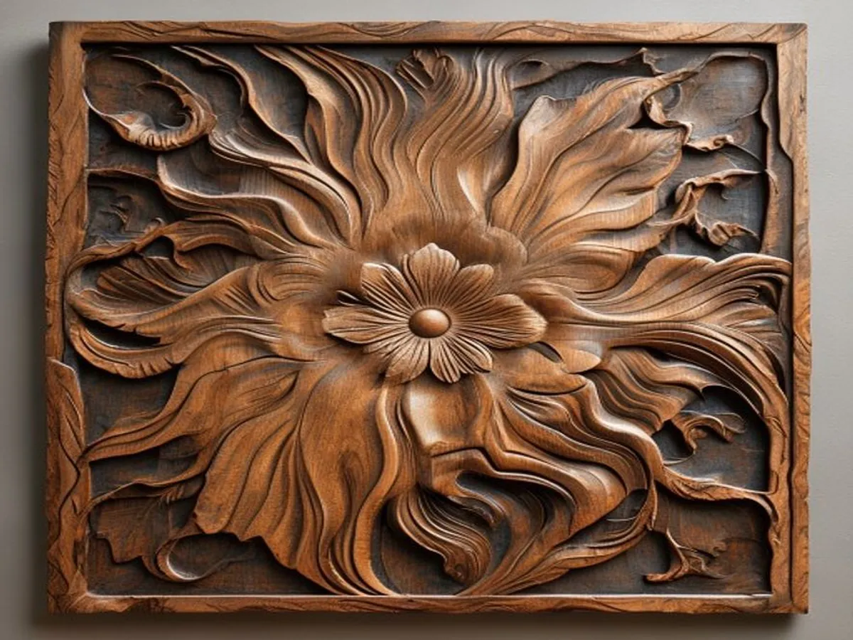 Teak Carved Panel — AI-generated artwork