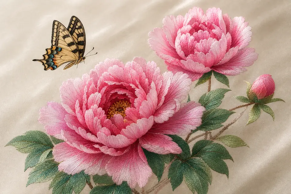 모란과 나비 — AI-generated artwork