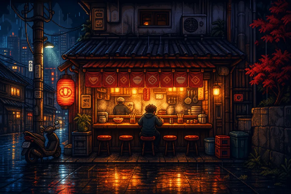 심야 라멘 — AI-generated artwork