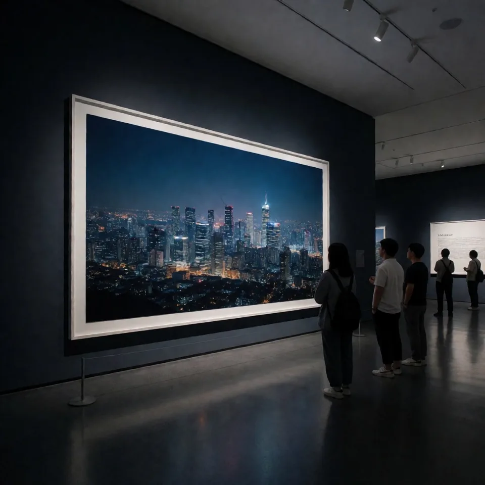 전시장의 야경 — AI-generated artwork