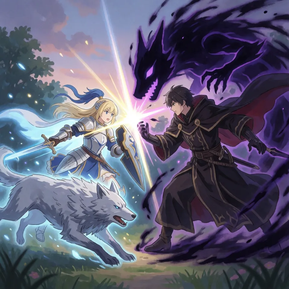 빛과 그림자의 정령전 — AI-generated artwork