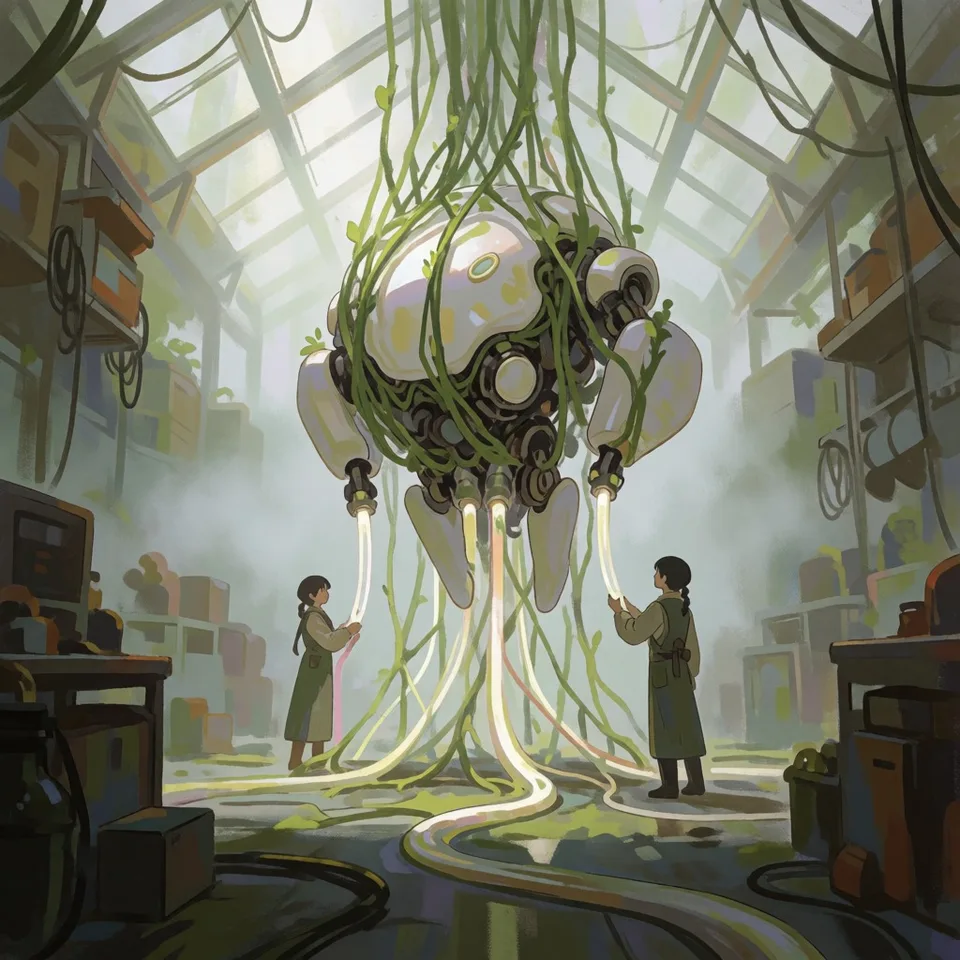 온실 정비 격납고 — AI-generated artwork