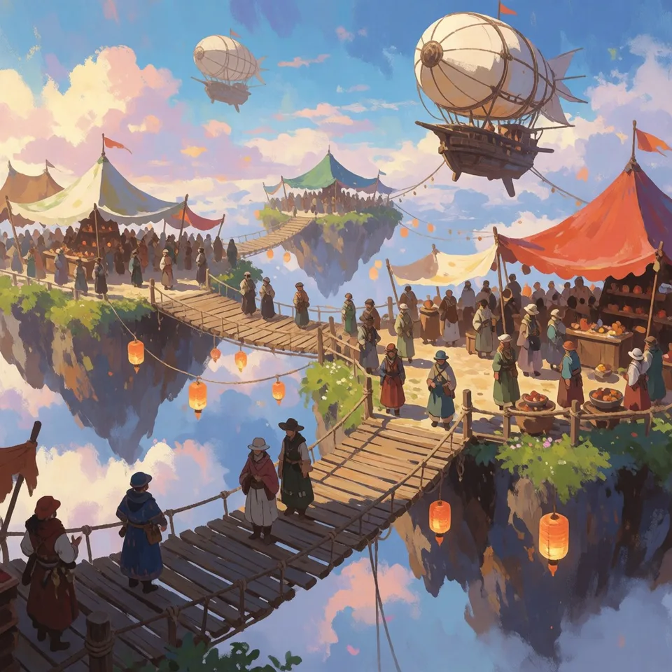 아르카디아 공중시장의 아침 — AI-generated artwork