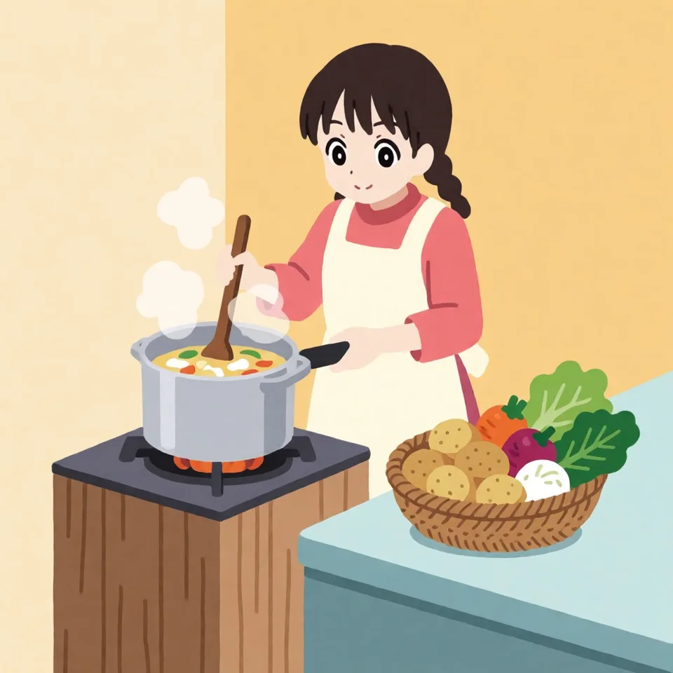 감자 수프 끓이는 날 — AI-generated artwork